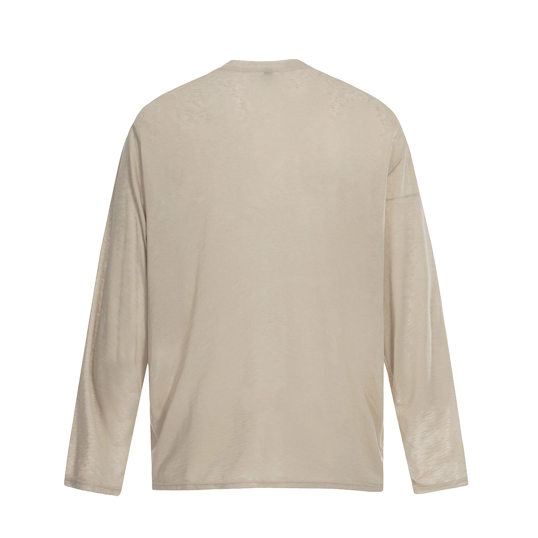 Unisex Langärmeliges Baumwollshirt mit Vintage-Print und relaxed Fit Echoarchiv
