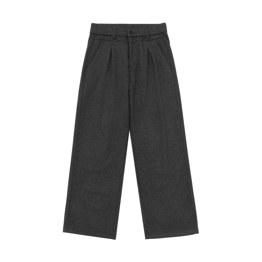 Damen Hochtaillierte weite Jersey-Hose mit Bundfalten und Eingrifftaschen Echoarchiv