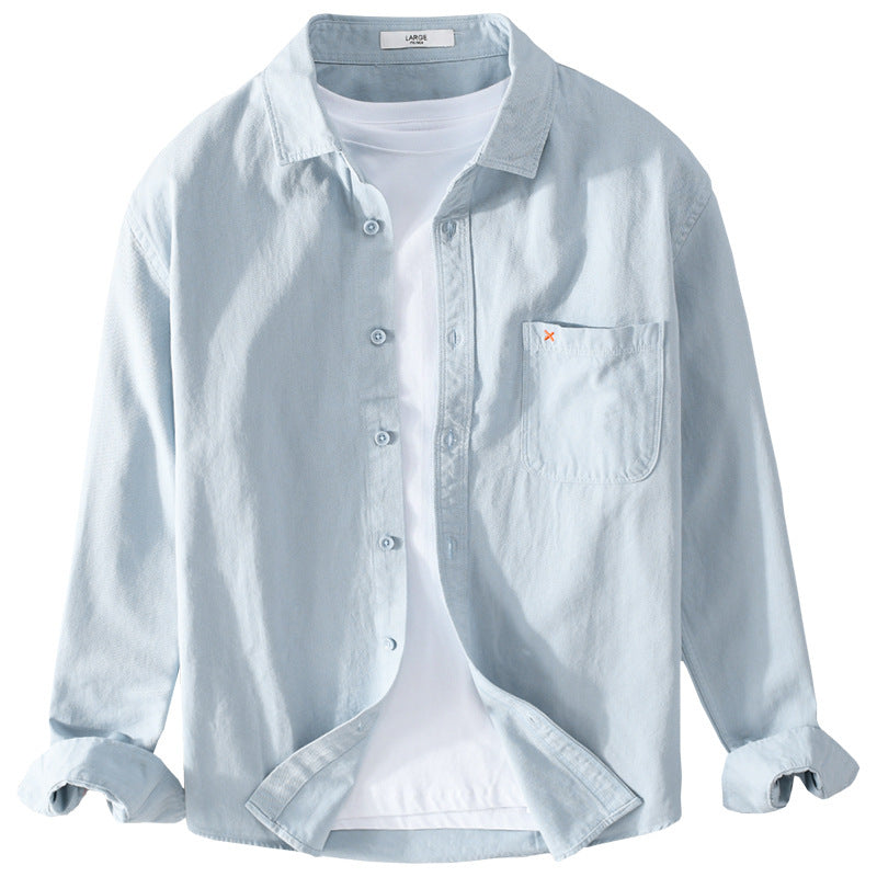 Herren Leichtes Baumwoll-Overshirt im Relaxed-Fit mit Brusttasche Echoarchiv