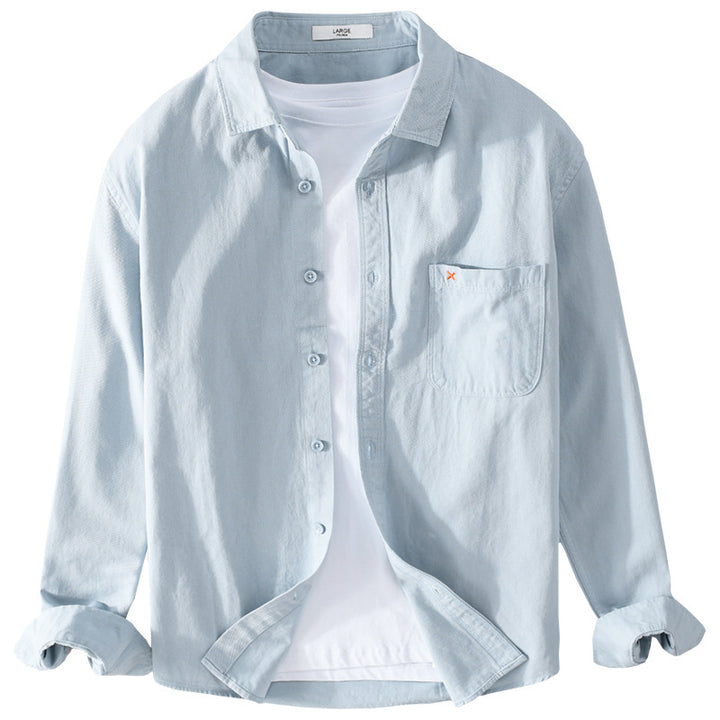 Herren Leichtes Baumwoll-Overshirt im Relaxed-Fit mit Brusttasche Echoarchiv