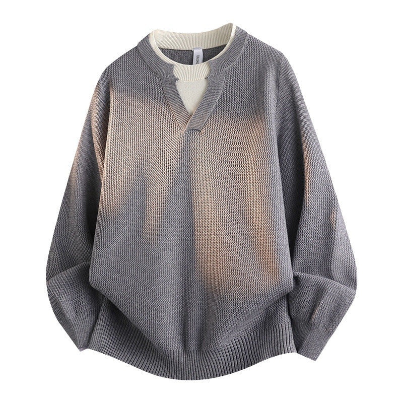 Damen Stylischer Grobstrickpullover mit V-Ausschnitt – Mavelle