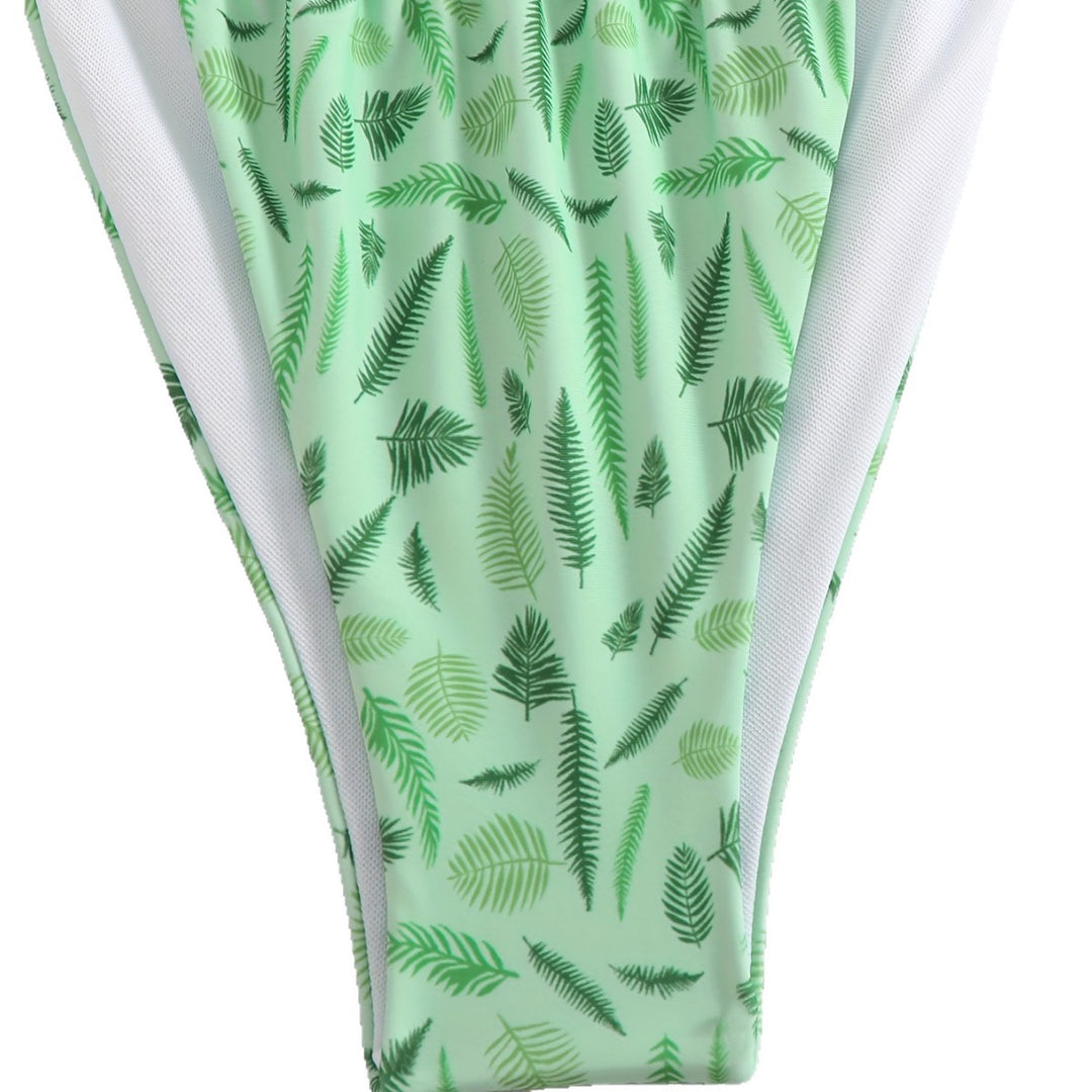 Damen trendiger Triangel-Bikini mit botanischem Muster Echo Archiv
