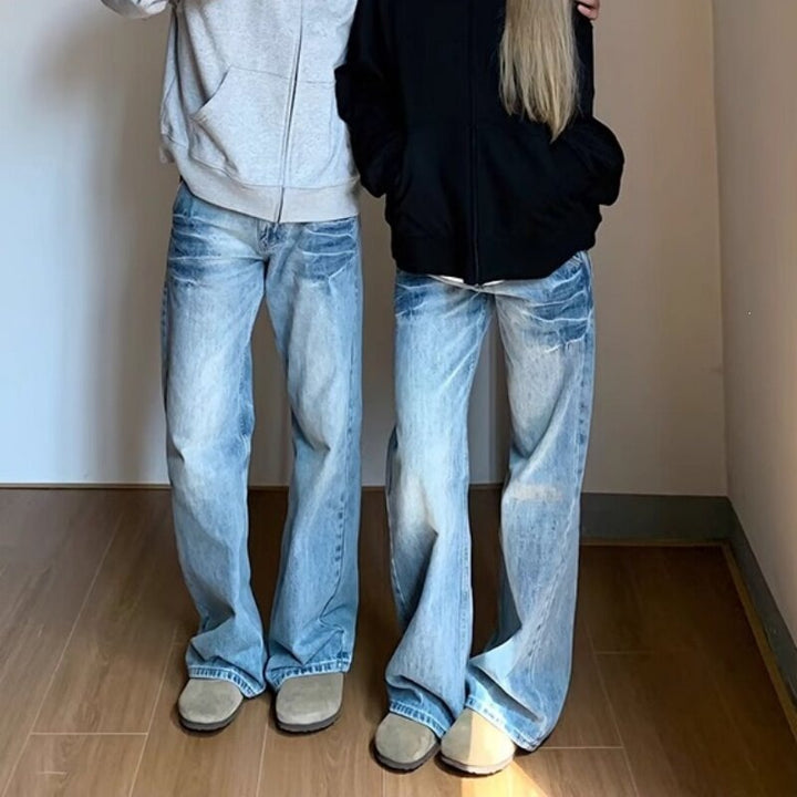 Damen Lässige Weitgeschnittene Jeans Echoarchiv