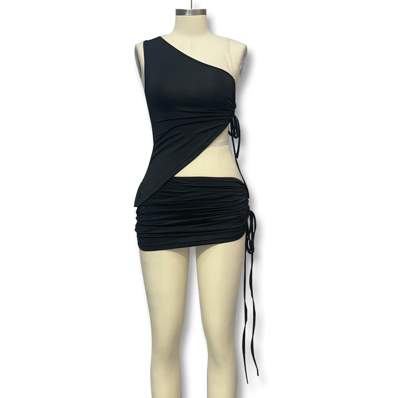 Damen asymmetrisches Wickelkleid mit Raffungen Echo Archiv