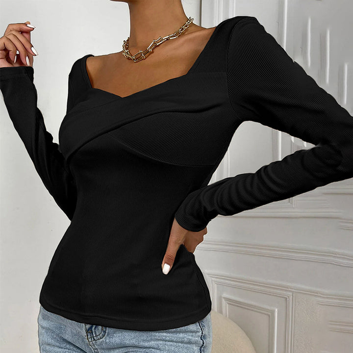 Damen figurbetonter Ripp-Body mit quadratischem Ausschnitt und Drapé-Bustier – Bodéline