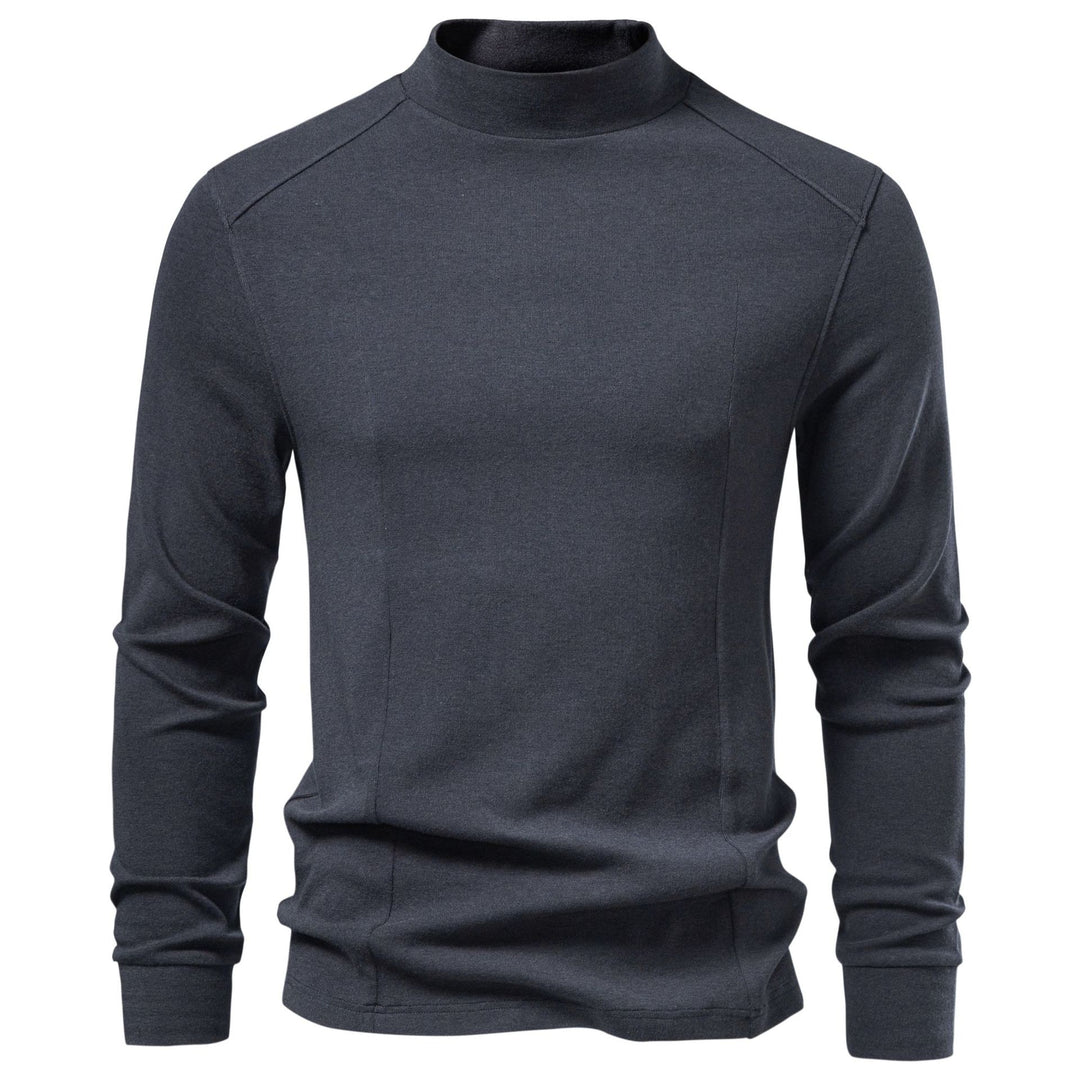 Herren Langarm Sweatshirt mit schmalem Stehkragen und Baumwollmix Echoarchiv