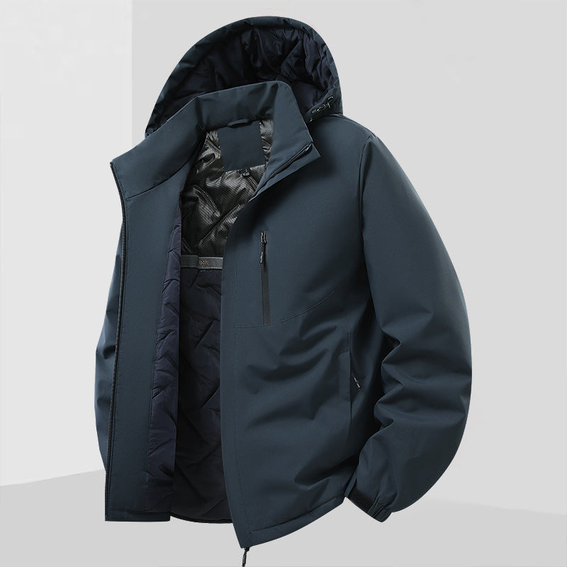 Herren Leichte isolierte Hybrid-Outdoorjacke mit Thermofutter, Kapuze und wasserdichten Reißverschlüssen Echo Archiv