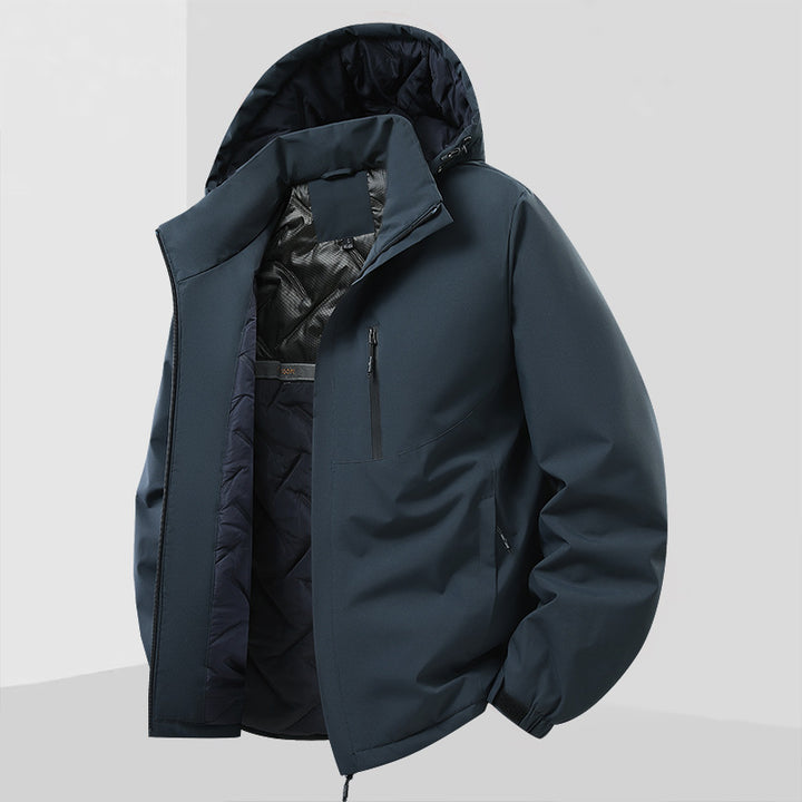 Herren Leichte isolierte Hybrid-Outdoorjacke mit Thermofutter, Kapuze und wasserdichten Reißverschlüssen Echo Archiv