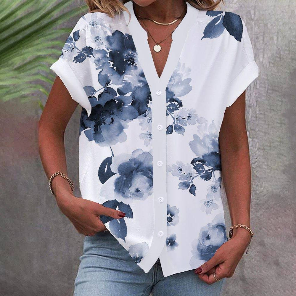 Damen Bluse mit floralem Design und Knopfleiste Echo Archiv
