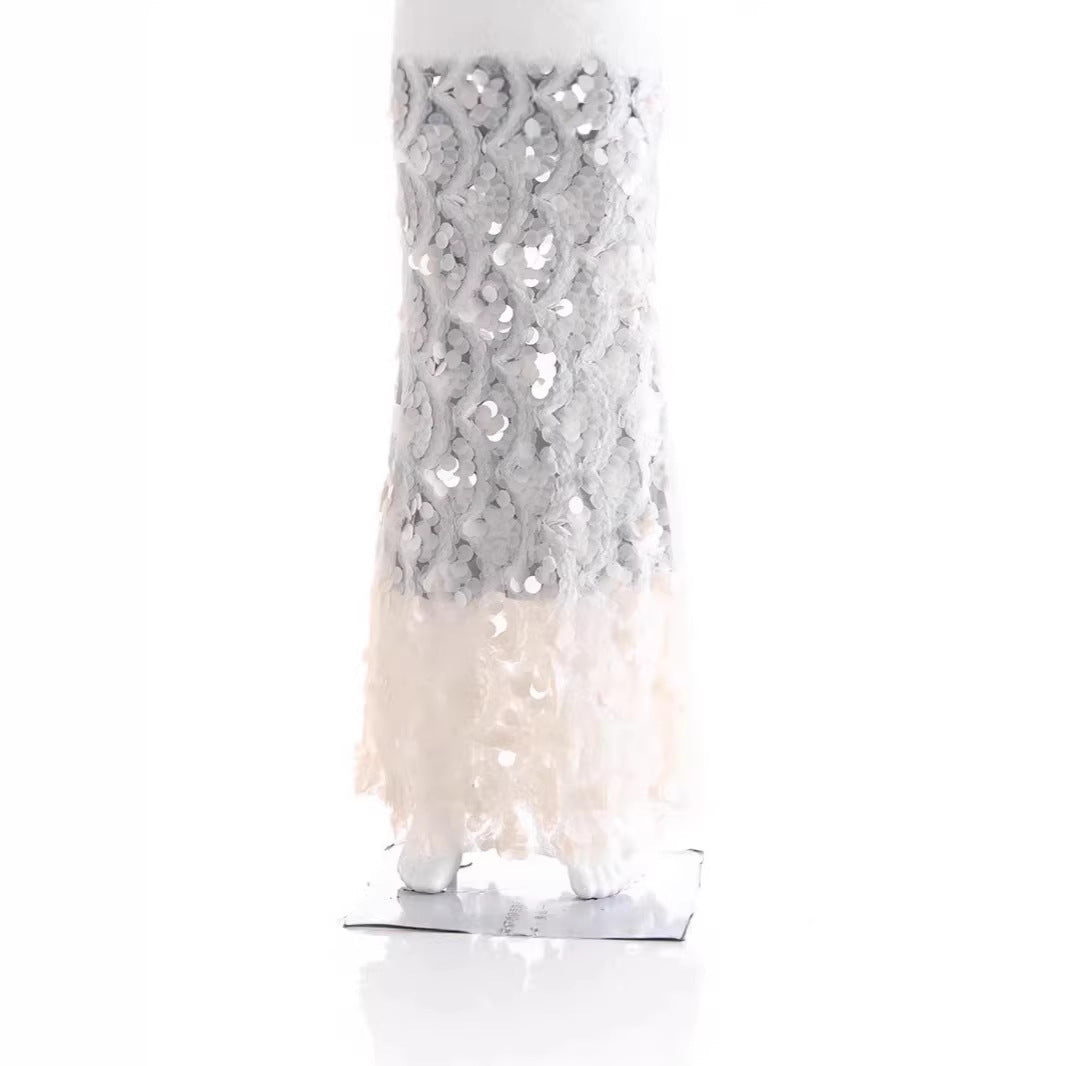 Damen Maxirock mit einzigartigem Volantdesign und transparenter Spitze Echo Archiv