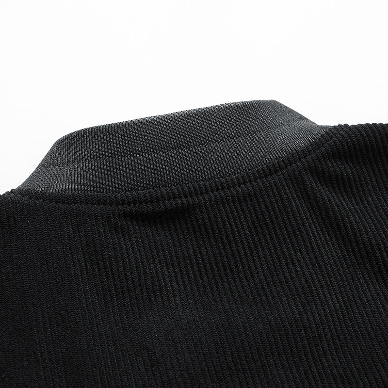 Herren Bomberjacke mit gestreiftem Cord und modischem Aufdruck Echoarchiv