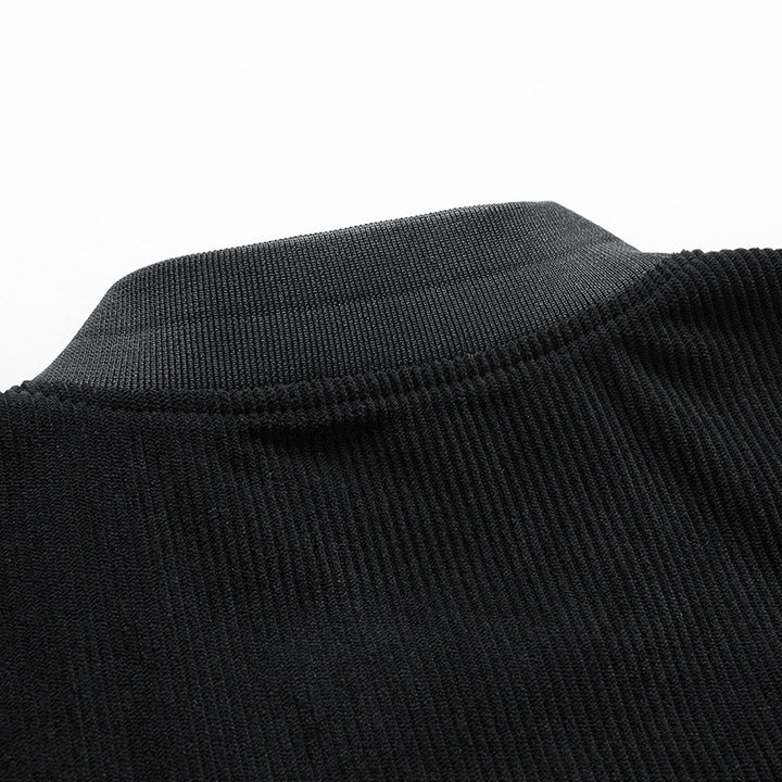 Herren Bomberjacke mit gestreiftem Cord und modischem Aufdruck Echoarchiv