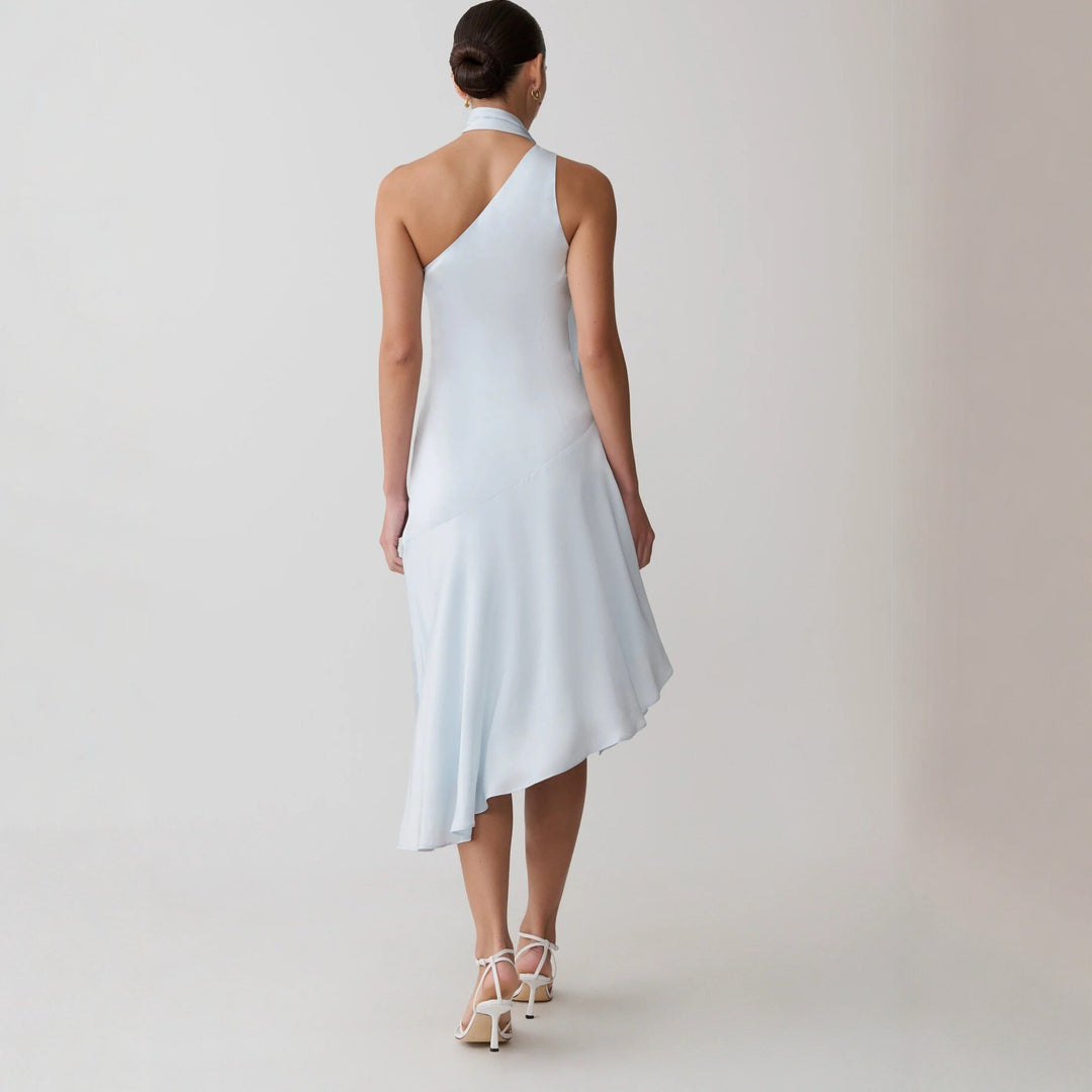 Damen asymmetrisches Schlussteil Kleid mit schmalem Träger Echo Archiv