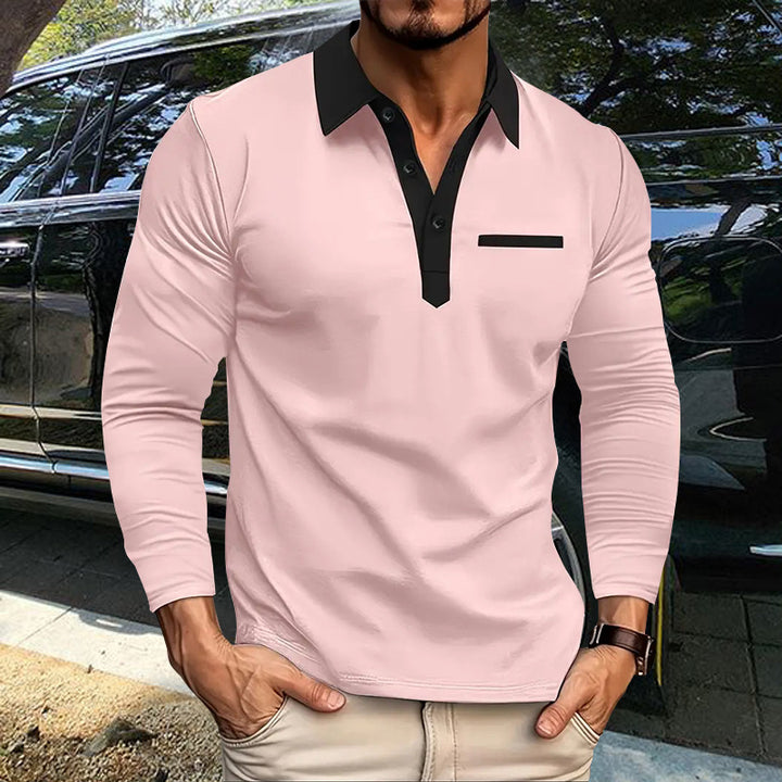 Herren Poloshirt mit modernem Kragen und praktischer Brusttasche Echoarchiv
