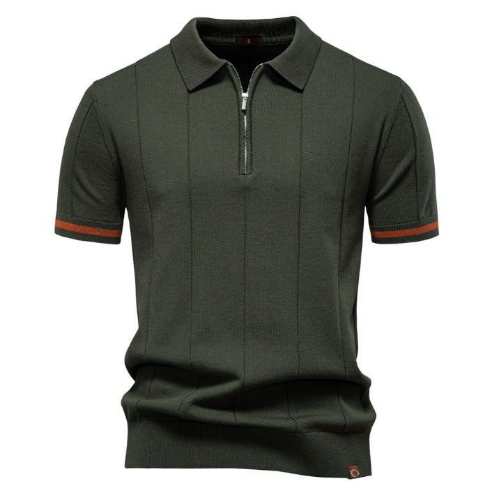 Herren Polohemd mit kurzer Knopfleiste und strukturiertem Design Echoarchiv