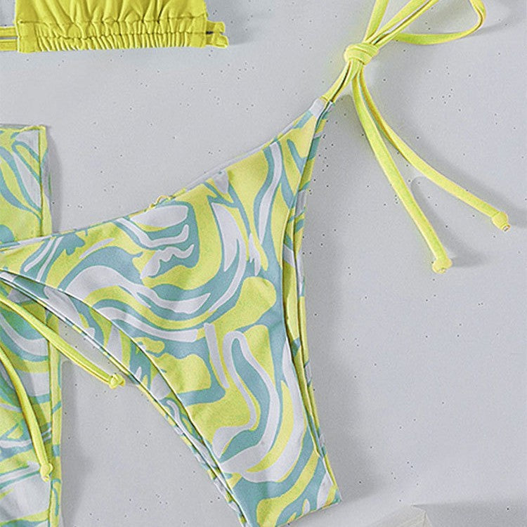 Damen Bikini mit verstellbaren Trägern und transparentem Wickelrock Echo Archiv