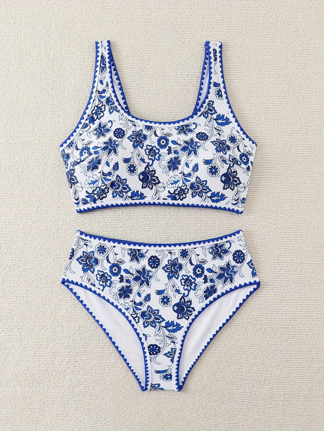 Damen Hochtailliertes Bikini-Set mit floralem Design Echo Archiv