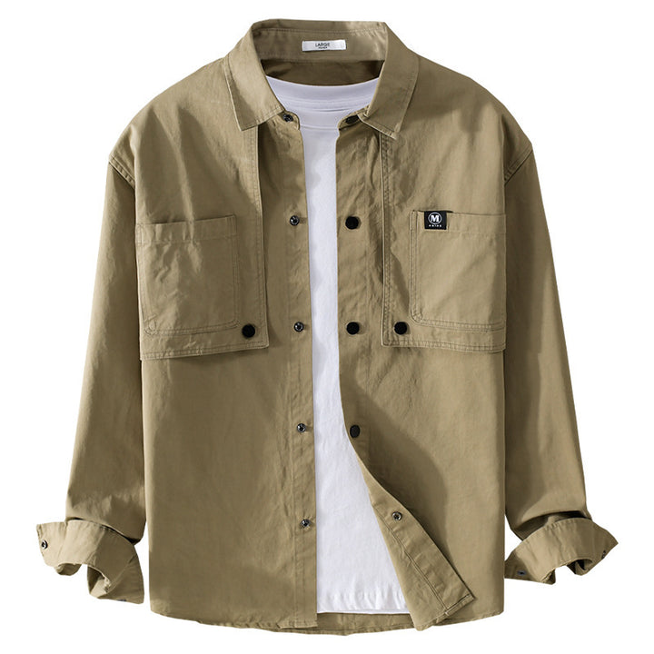 Herren Baumwoll-Overshirt mit Druckknopfleiste, Doppel-Brusttaschen und relaxed Fit Echoarchiv