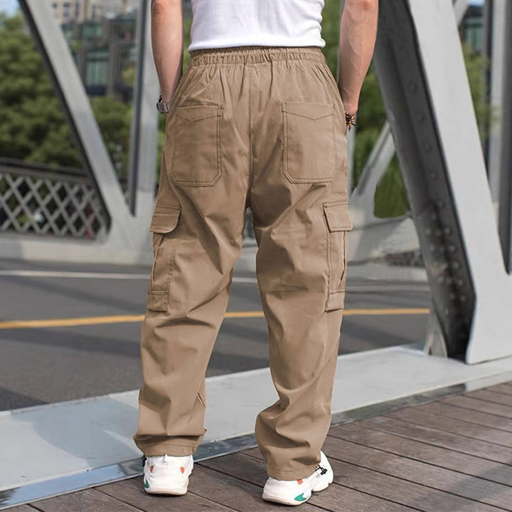 Herren lässige Cargo-Hose mit elastischem Bund und multifunktionalen Taschen – Bravaro