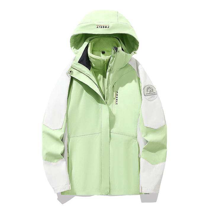 Herren nicht wasserdichte dreiteilige Winterjacke mit abnehmbarem Kapuze und Fleece-Innenjacke – Marzano