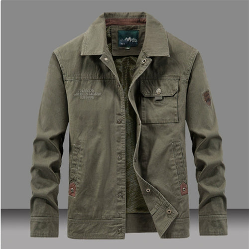 Herren Canvas-Workerjacke mit Knopfleiste, aufgesetzter Brusttasche und Hemdkragen Echoarchiv