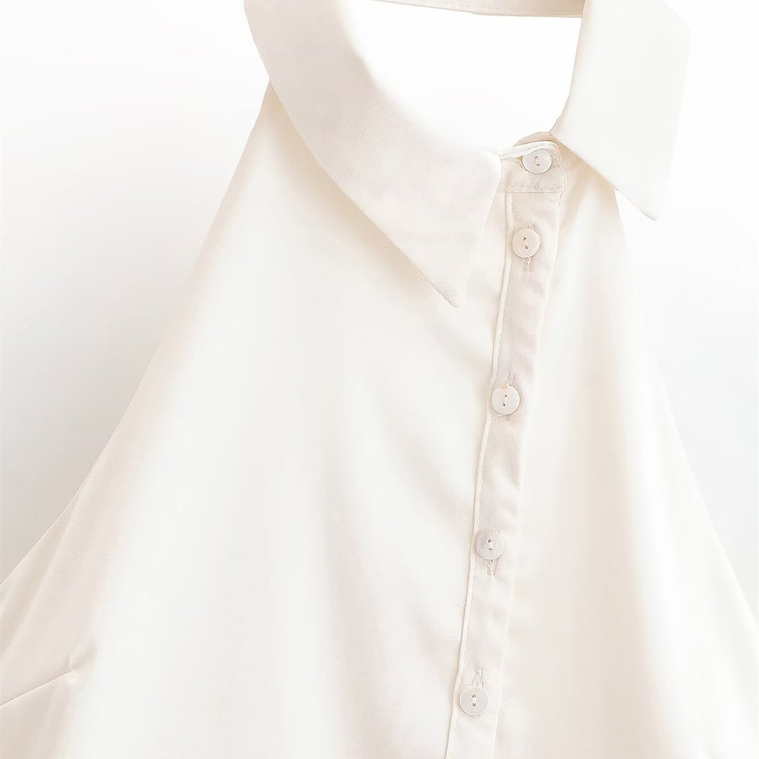 Damen Halterneck Bluse mit eleganter Knopfleiste Echo Archiv