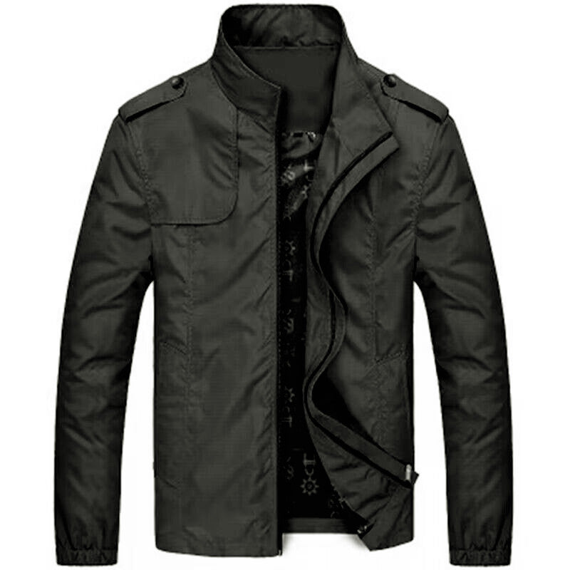 Herren Leichte Fieldjacke mit Stehkragen, Epauletten und gemustertem Innenfutter Echoarchiv