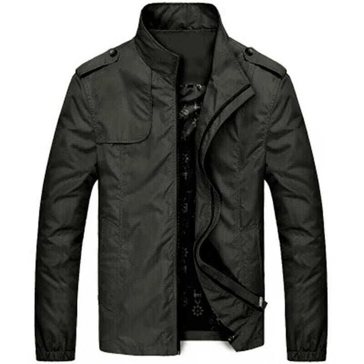 Herren Leichte Fieldjacke mit Stehkragen, Epauletten und gemustertem Innenfutter Echoarchiv