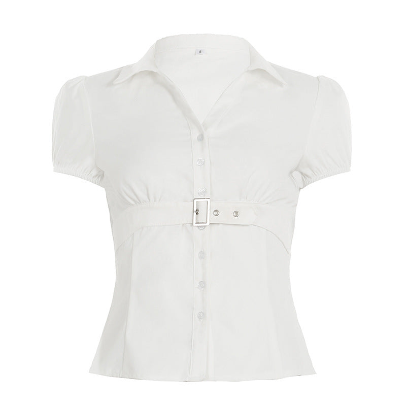 Damenbluse mit tailliertem Schnitt und eleganter Gürtelakzent Echo Archiv