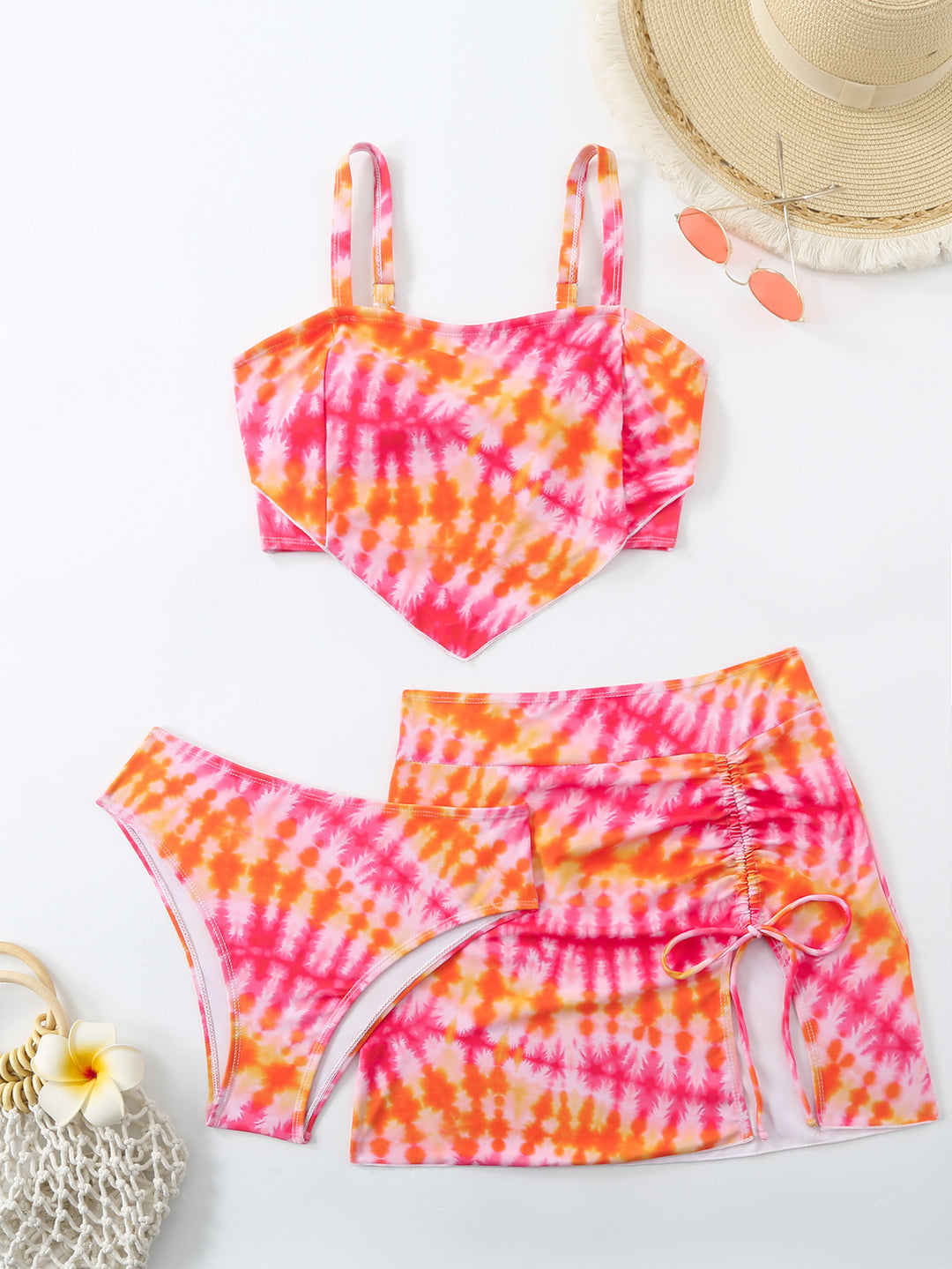 Damen Triangel-Bikini-Set mit asymmetrischem Rock und klassischem Schnitt Echo Archiv