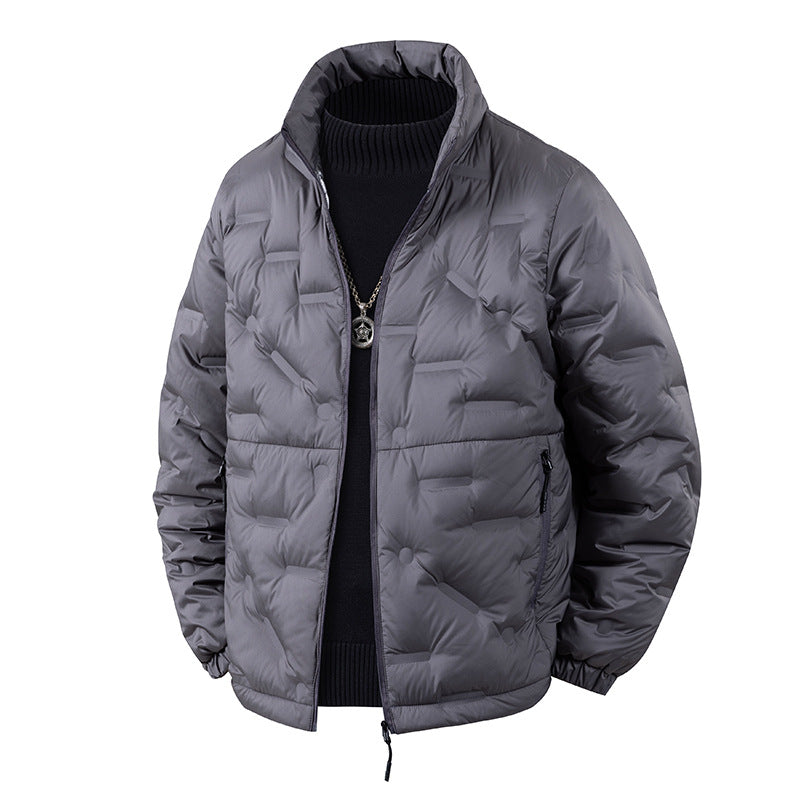 Herren Leichte gesteppte Thermojacke mit Stehkragen und Reißverschlusstaschen Echoarchiv