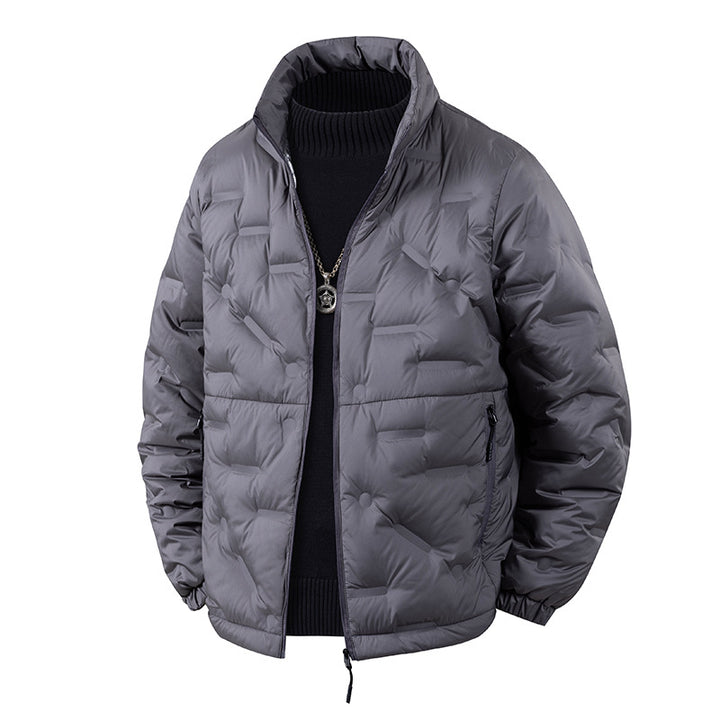 Herren Leichte gesteppte Thermojacke mit Stehkragen und Reißverschlusstaschen Echoarchiv