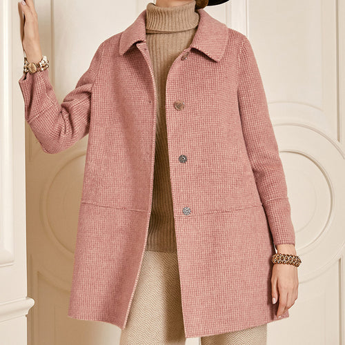 Damen zeitloser Bouclé-Mantel Echoarchiv