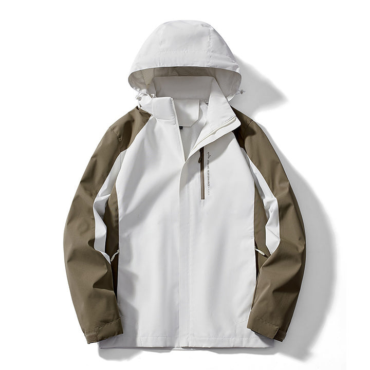 Damen Leichte zweifarbige Softshelljacke mit Kapuze, atmungsaktivem Meshfutter und Brustreißverschluss – Célinea