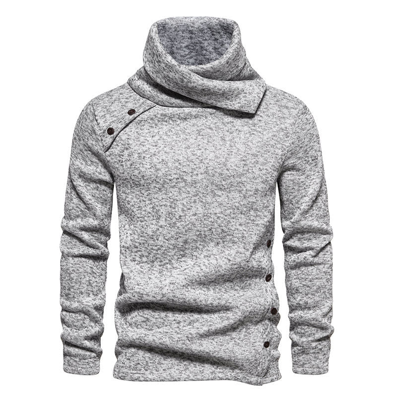 Herren modisches Kapuzenpullover mit asymmetrischem Design und Knopfdetails Echoarchiv