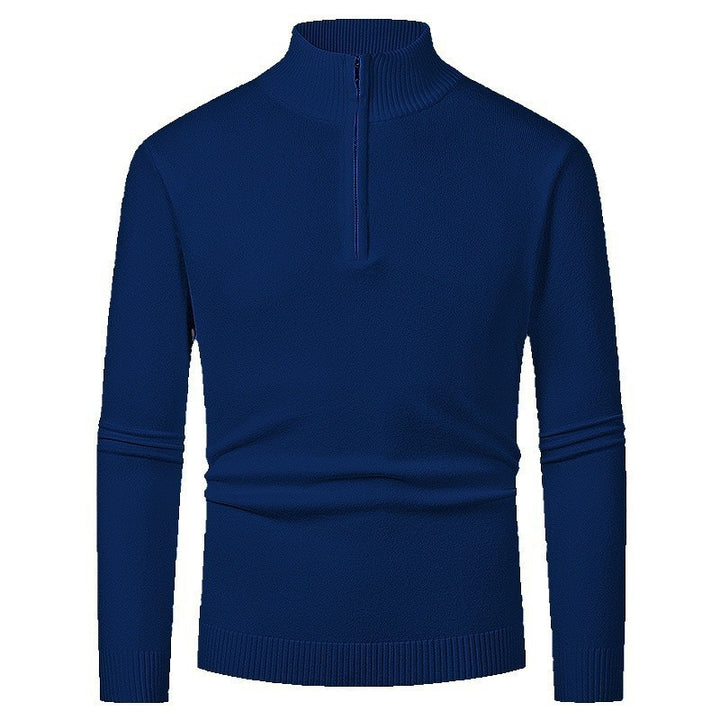 Herren Strickpullover mit hohem Kragen und halbem Reißverschluss Echoarchiv