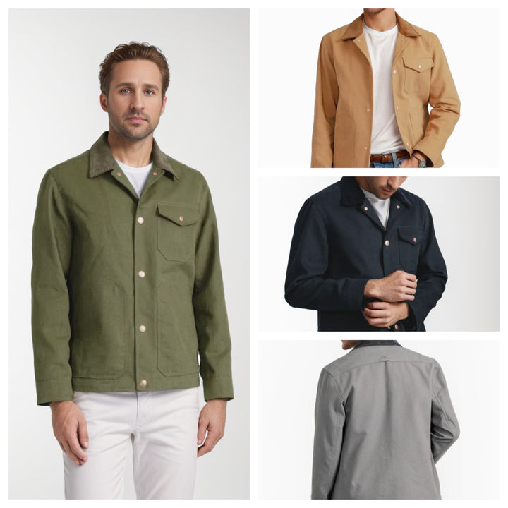 Herren Suedejacke mit modischem Design und praktischen Taschen Echoarchiv