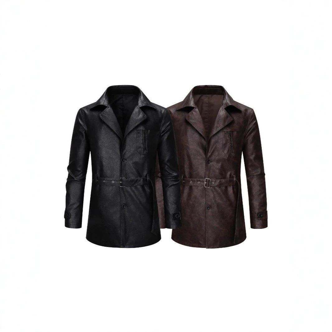 Herren Elegante Kunstlederjacke mit praktischen Taschen Echo Archiv