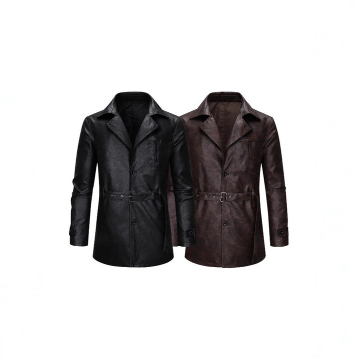 Herren Elegante Kunstlederjacke mit praktischen Taschen Echo Archiv