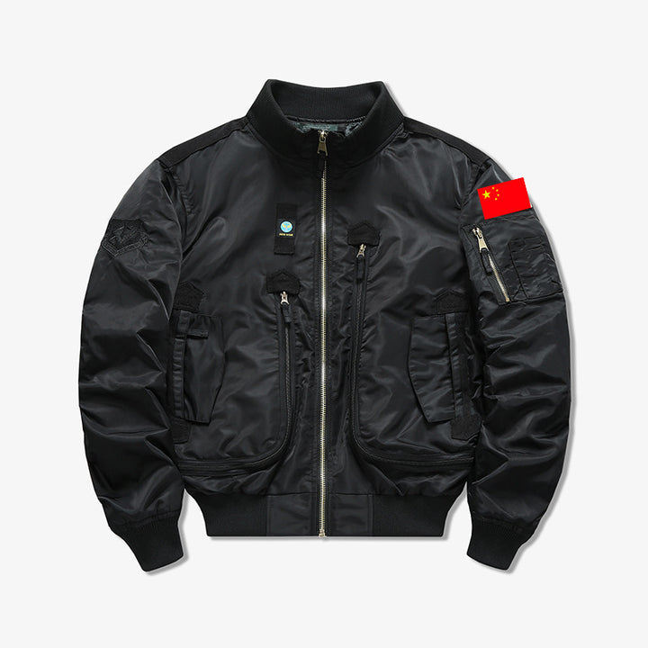Herren Modische Bomberjacke mit Mehreren Taschen Echo Archiv