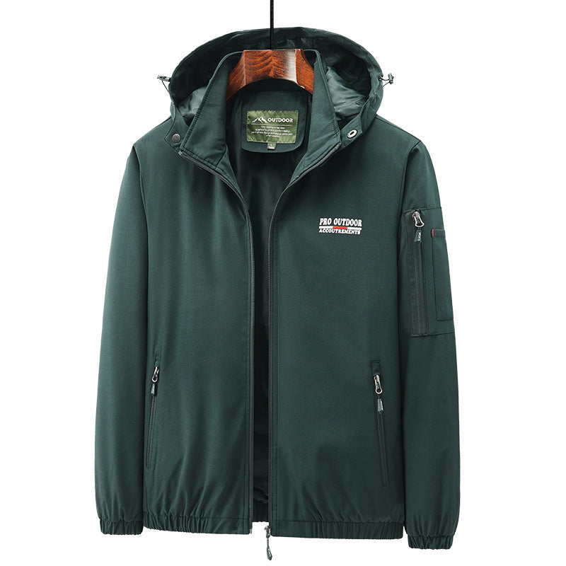 Herren Leichte Softshell-Kapuzenjacke mit wasserabweisender Membran und Ärmeltasche – Taviero