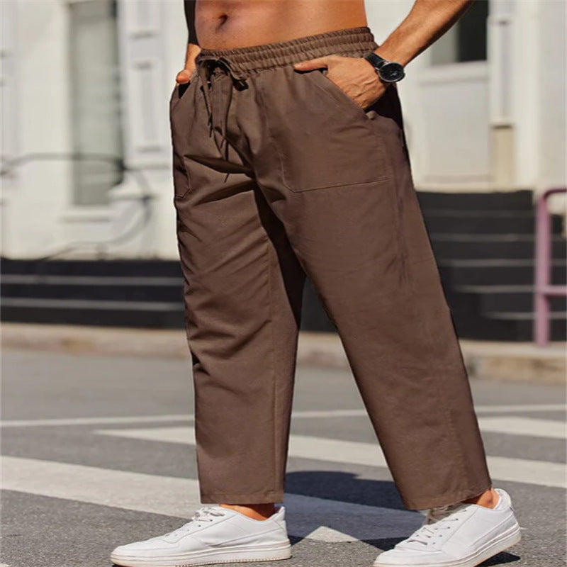 Herren Freizeithose aus leichtem, atmungsaktivem Material mit elastischem Bund und praktischen Taschen Echoarchiv