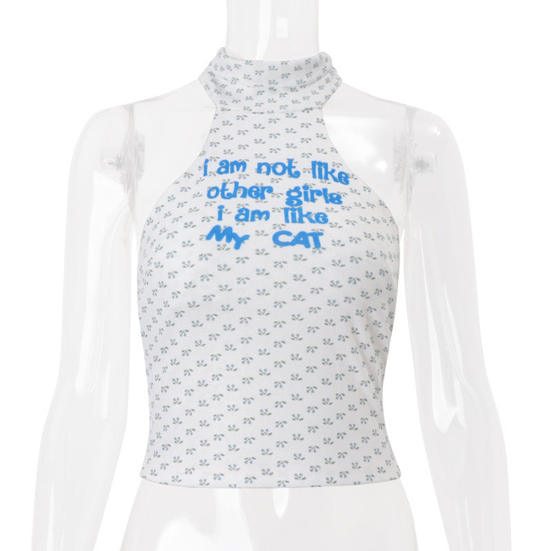 Damen Crop-Top mit trendigem Katzenmotiv Echo Archiv