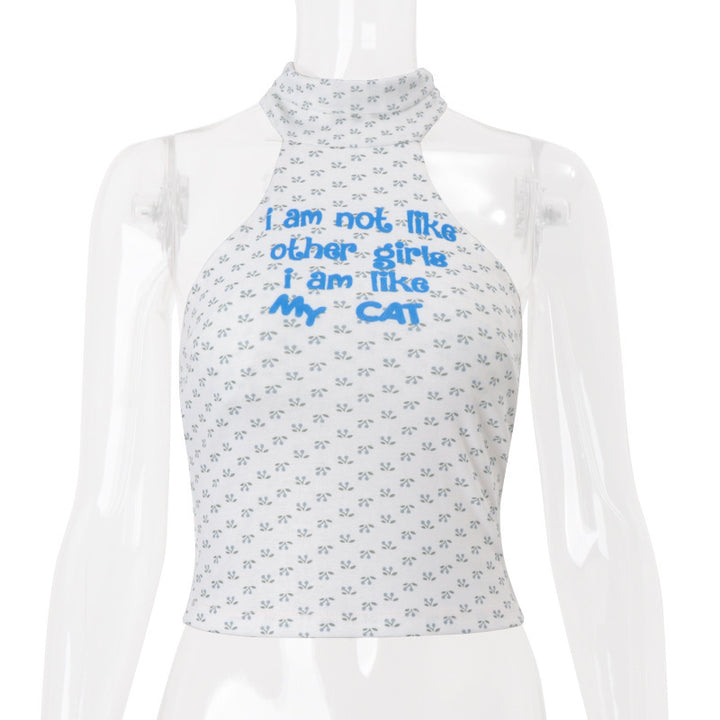 Damen Crop-Top mit trendigem Katzenmotiv Echo Archiv