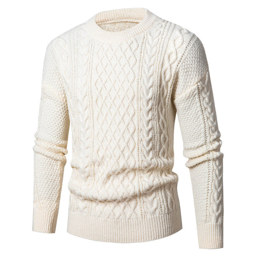 Herren Grobstrickpullover mit modischem Zopfmuster Echoarchiv
