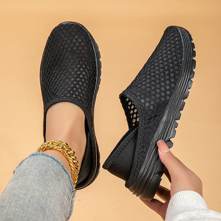 Damen nan luftige Schlupfsneaker mit Honigwaben-Strickoberteil und gedämpfter Komfortsohle Echo Archiv