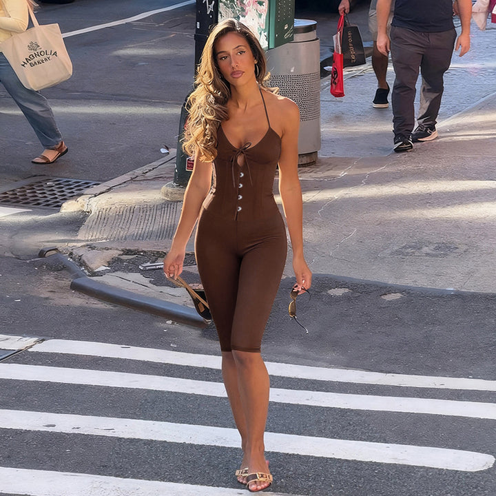 Damen körperbetonter Jumpsuit mit elegantem Schnitt Echo Archiv