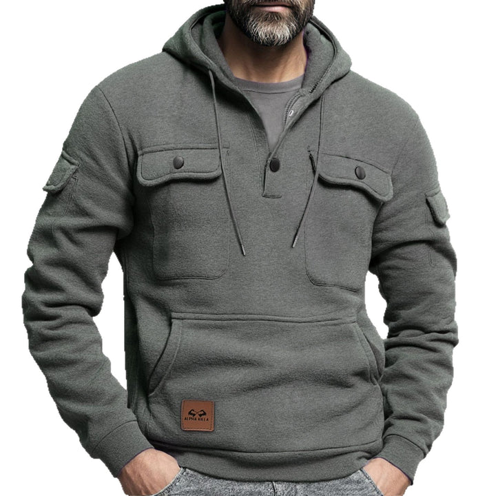 Herren Fleece-Hoodie mit praktischen Brusttaschen Echoarchiv