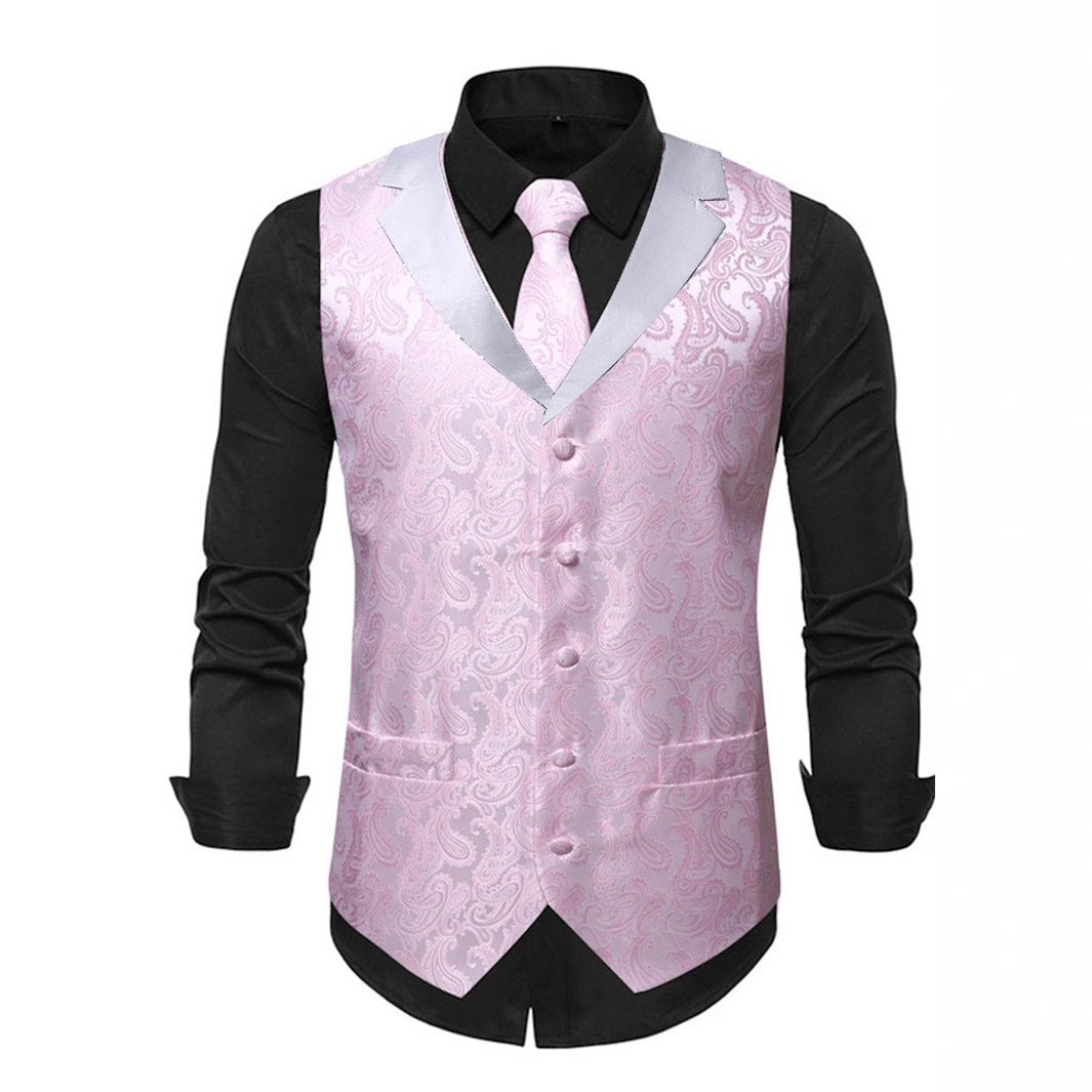 Herren elegante Satin-Weste mit Paisleymuster Echoarchiv