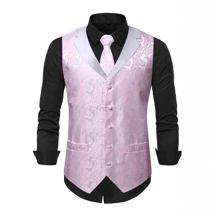 Herren elegante Satin-Weste mit Paisleymuster Echoarchiv